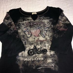 BEAUTIFUL motorcycle shirt sz XL with bling detail